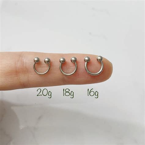 nose ring size chart|18g vs 20g nose ring.